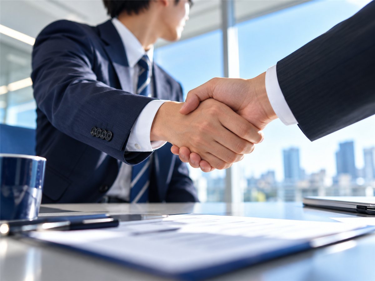 商談を終えて空を見上げる新人営業
